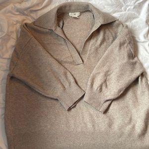 H&M Taupe collared boxy fit sweater